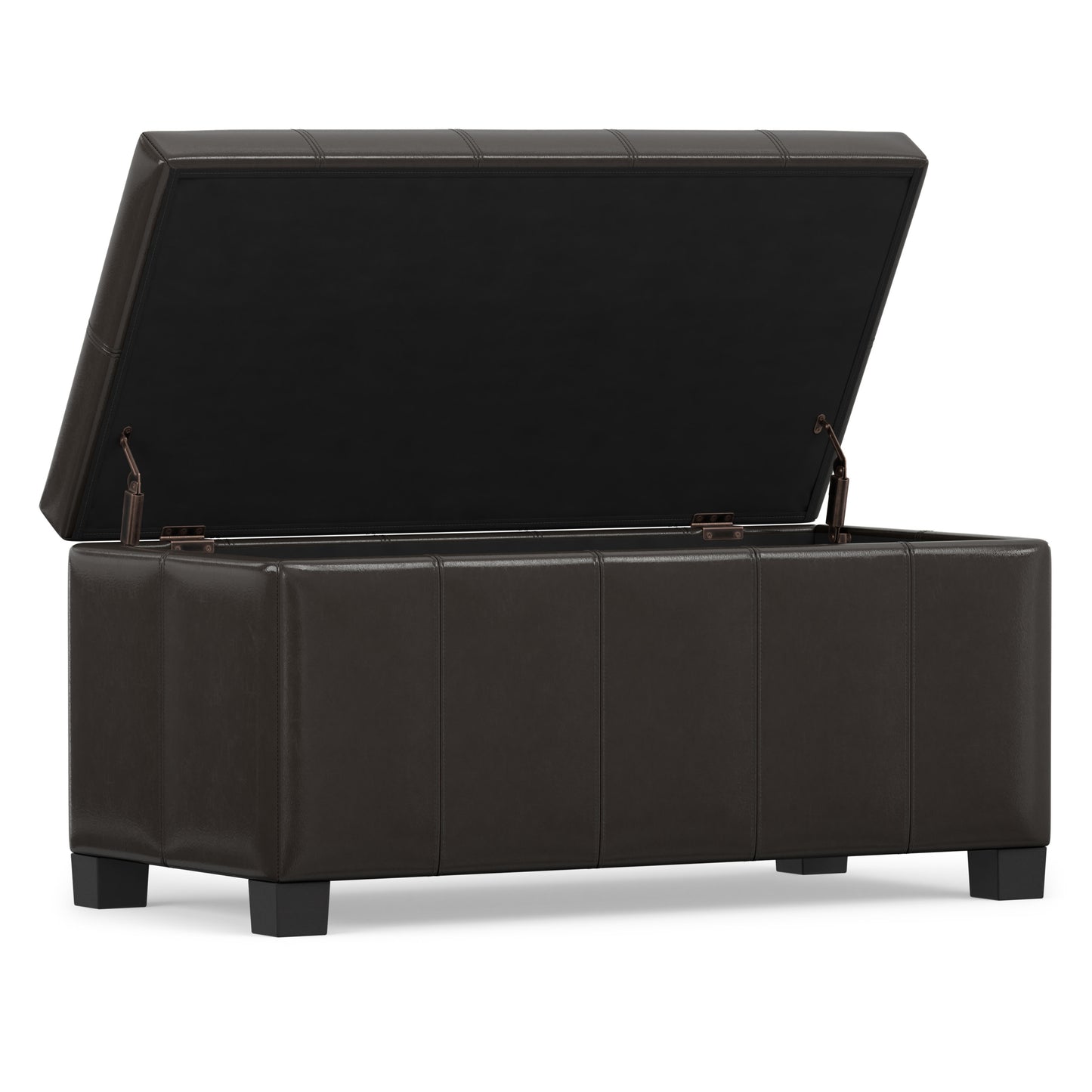 Tanners Brown Vegan Leather | Dover Storage Ottoman in Vegan Leather