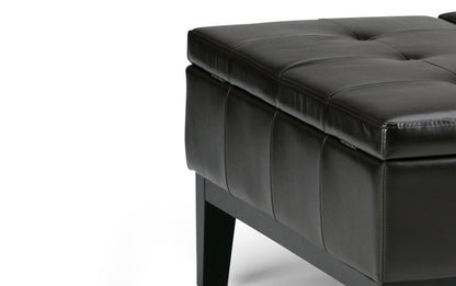 Tanners Brown Vegan Leather | Dover Square Vegan Leather Coffee Table Storage Ottoman
