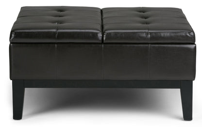 Tanners Brown Vegan Leather | Dover Square Vegan Leather Coffee Table Storage Ottoman