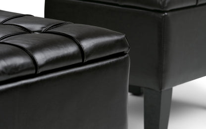 Tanners Brown Vegan Leather | Dover 3 piece Vegan Leather Storage Ottoman