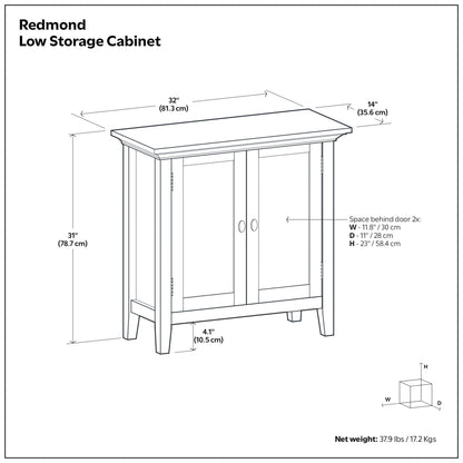 Rustic Natural Aged Brown | Redmond Low Storage Cabinet