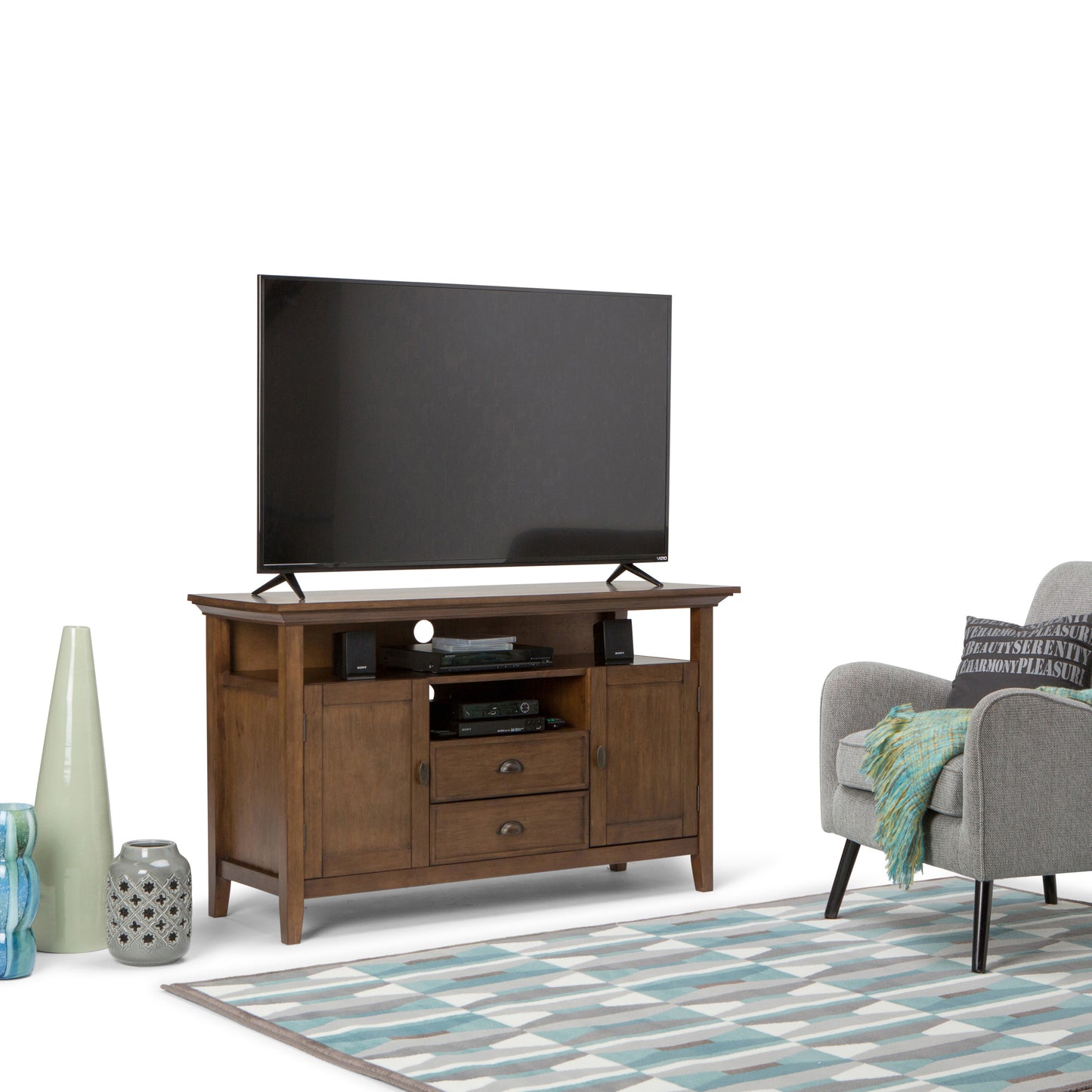 Rustic Natural Aged Brown | Redmond Tall TV Stand