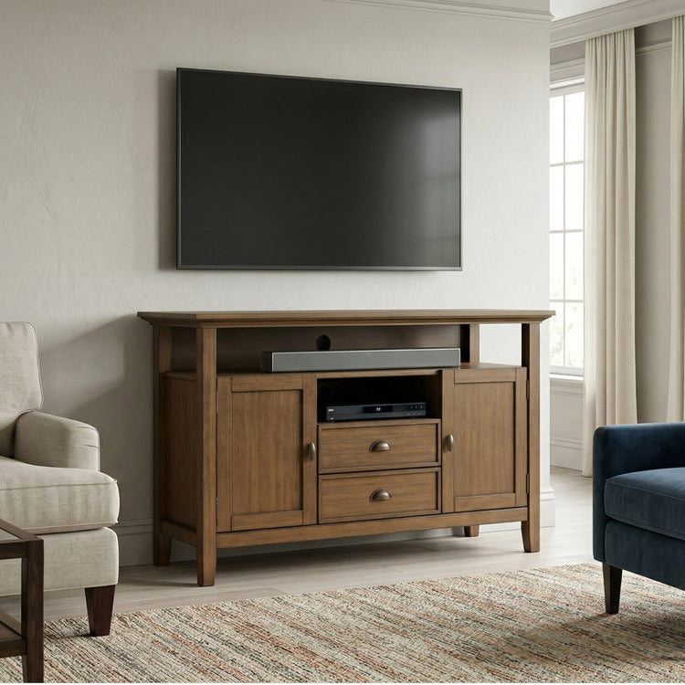 Rustic Natural Aged Brown | Redmond Tall TV Stand