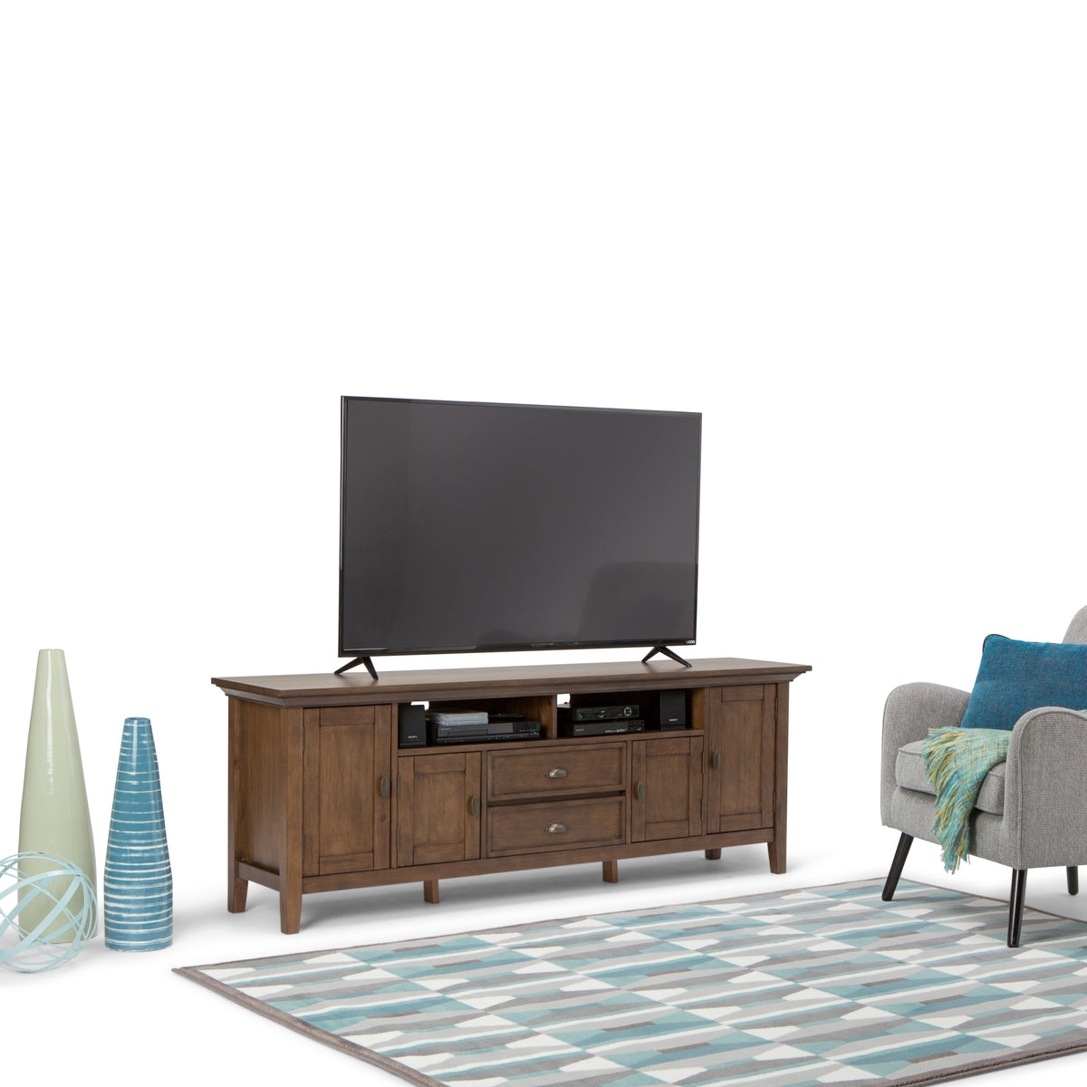Rustic Natural Aged Brown | Redmond 72 inch TV Stand