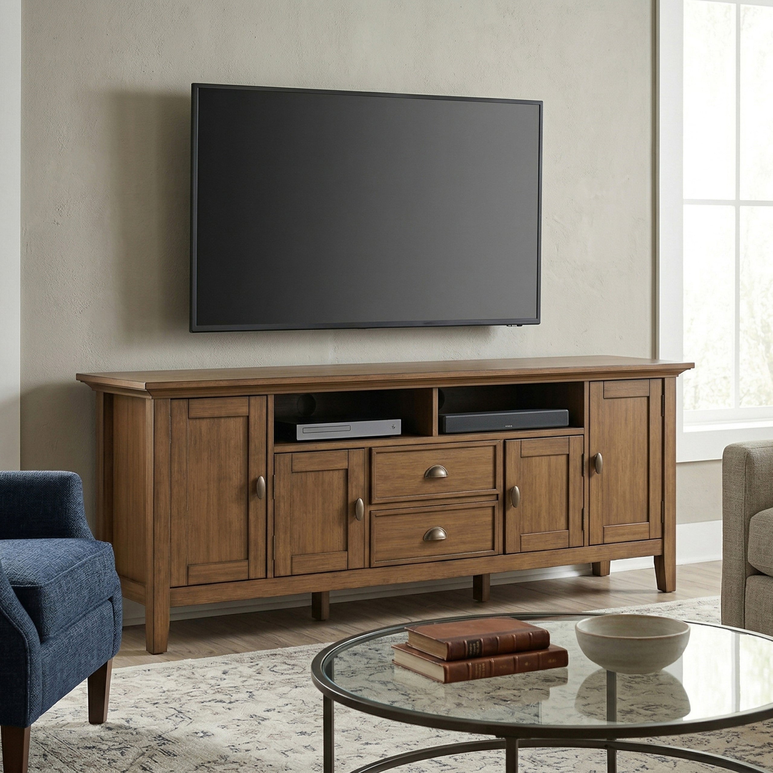 Rustic Natural Aged Brown | Redmond 72 inch TV Stand