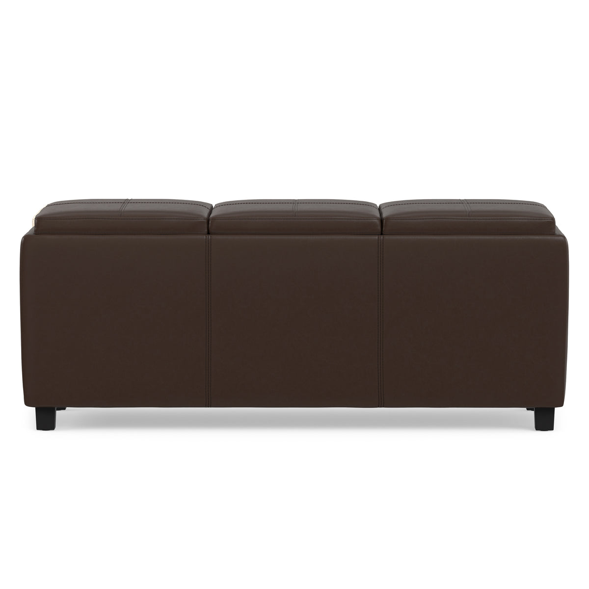 Chocolate Brown Vegan Leather | Avalon 3 Trays Ottoman in Vegan Leather