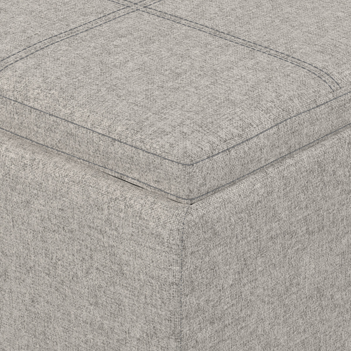 Cloud Grey Linen Style Fabric | Avalon 3 Trays Ottoman in Linen