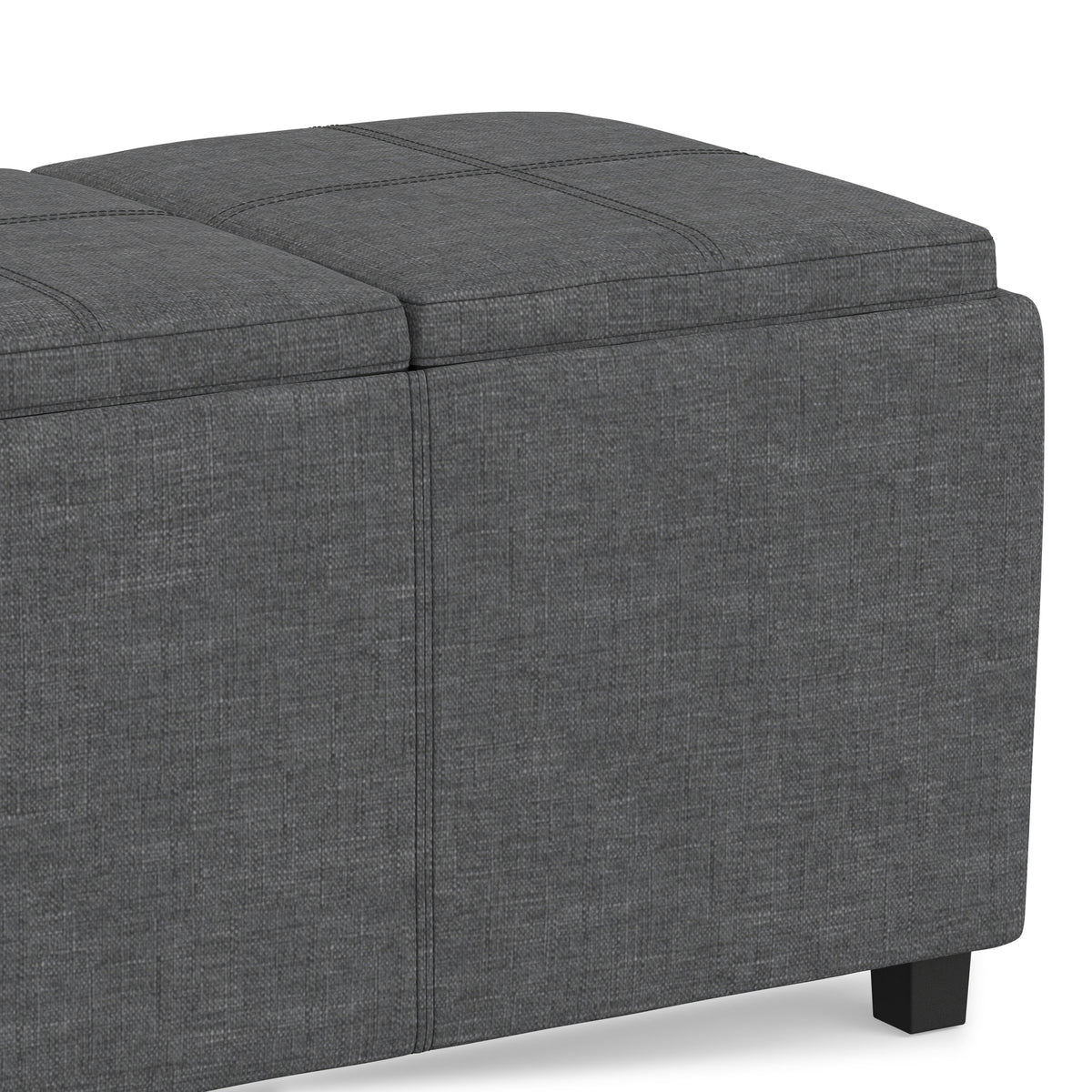 Slate Grey Linen Style Fabric | Avalon 3 Trays Ottoman in Linen