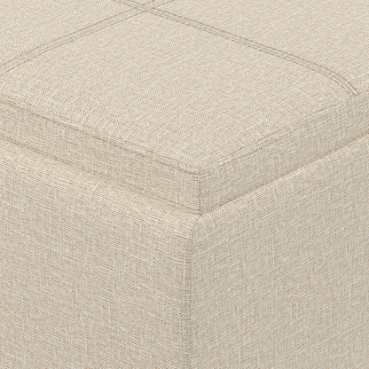 Natural Linen Style Fabric | Avalon 3 Trays Ottoman in Linen