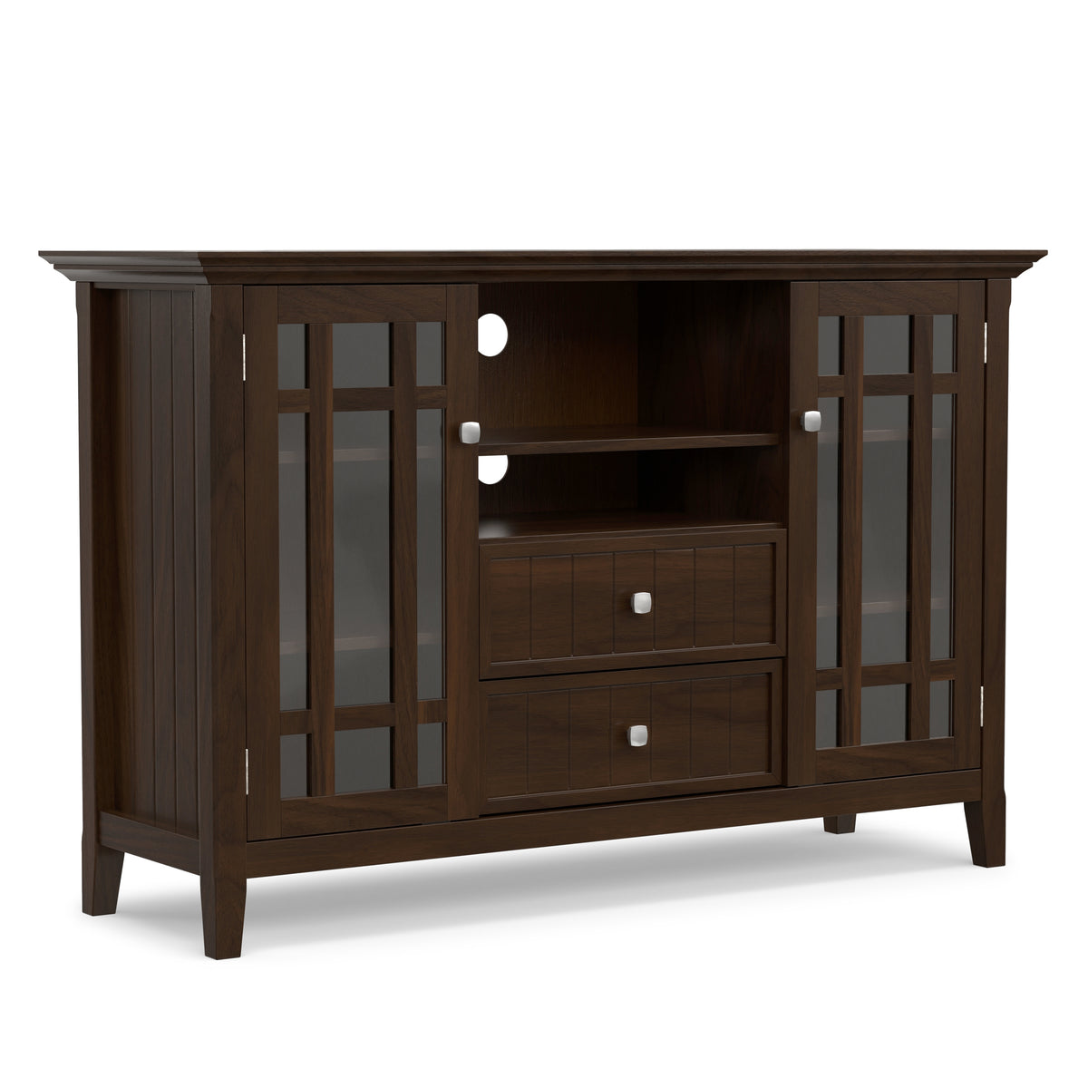 Brunette Brown Solid Wood - Pine | Bedford Tall TV Stand