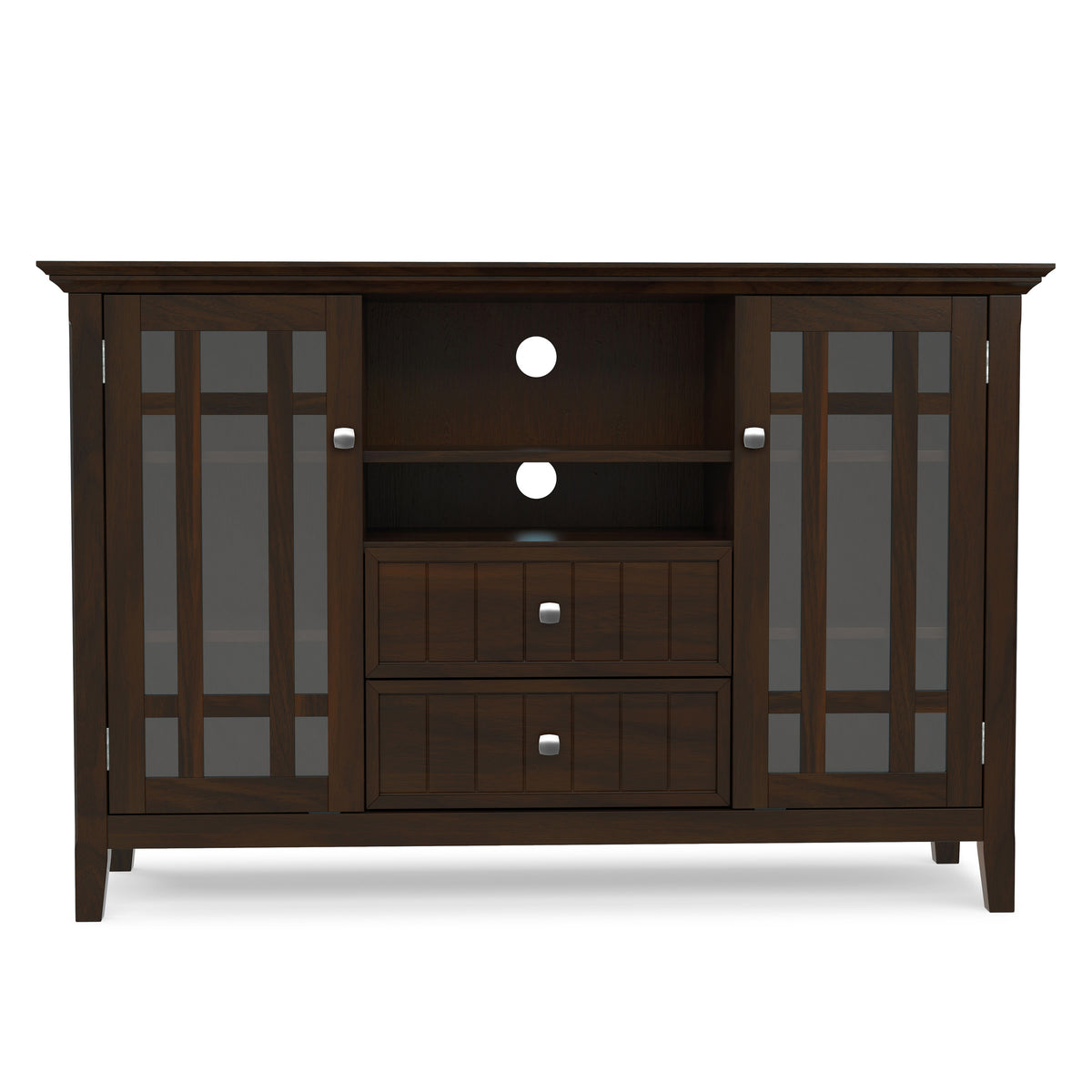 Brunette Brown Solid Wood - Pine | Bedford Tall TV Stand