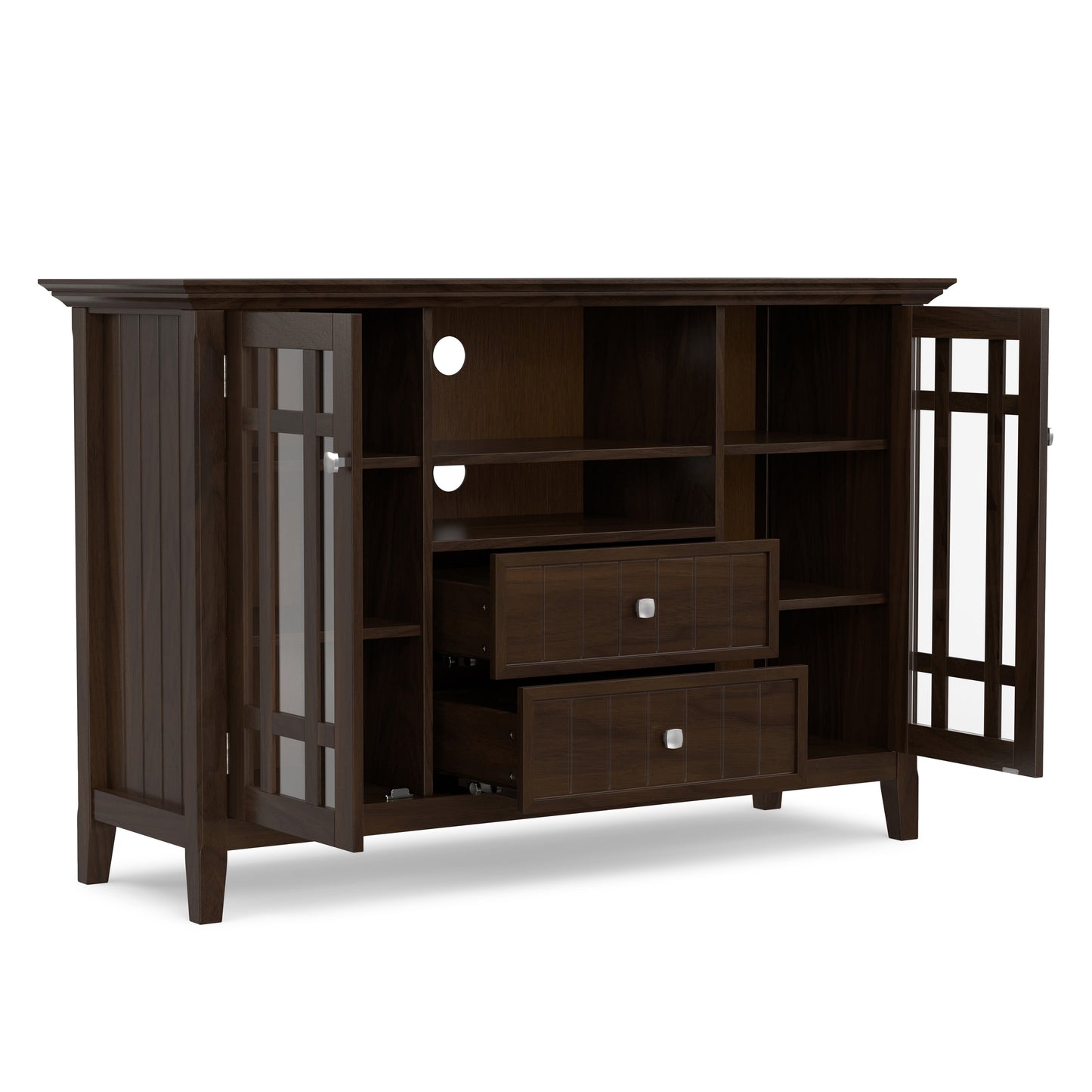 Brunette Brown Solid Wood - Pine | Bedford Tall TV Stand
