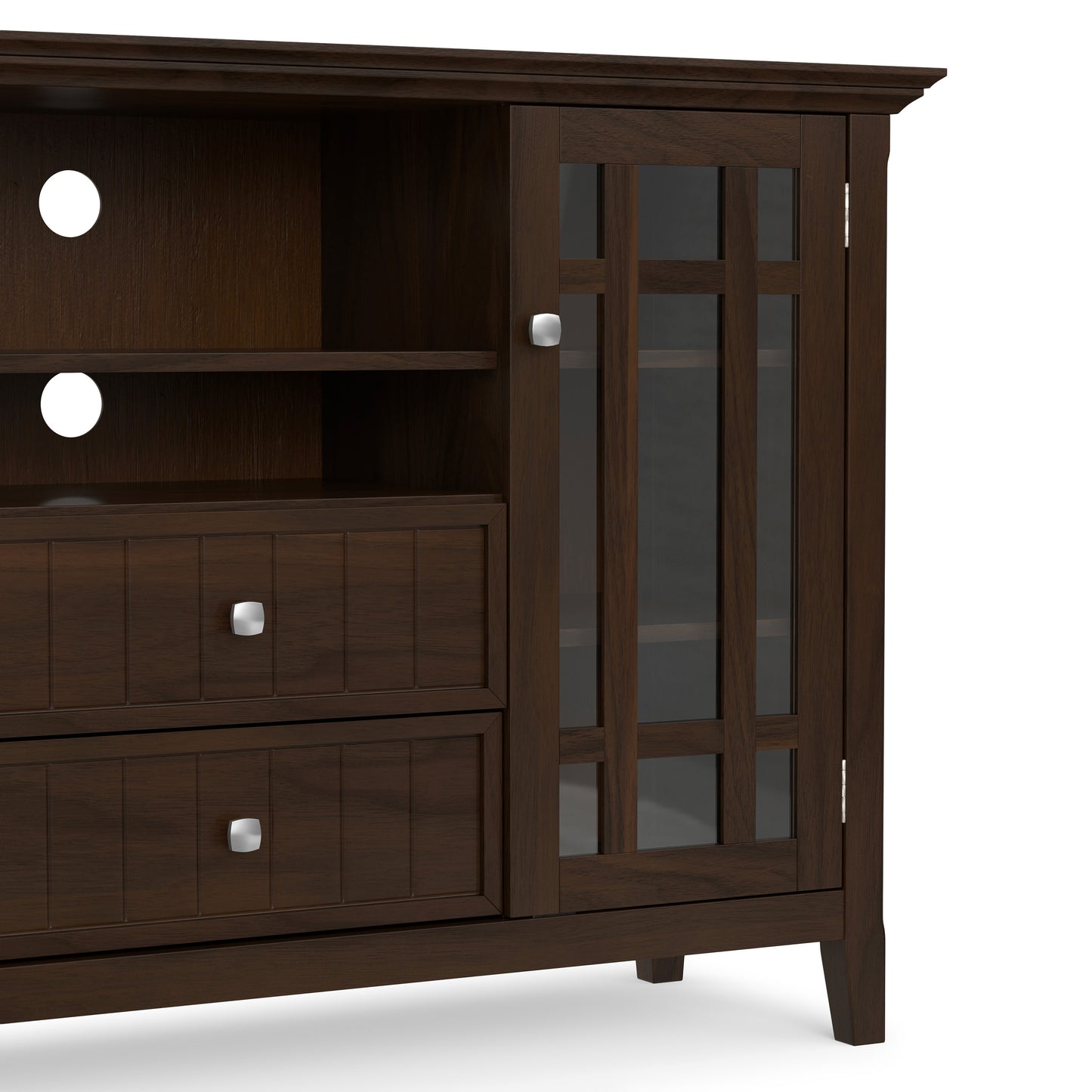 Brunette Brown Solid Wood - Pine | Bedford Tall TV Stand