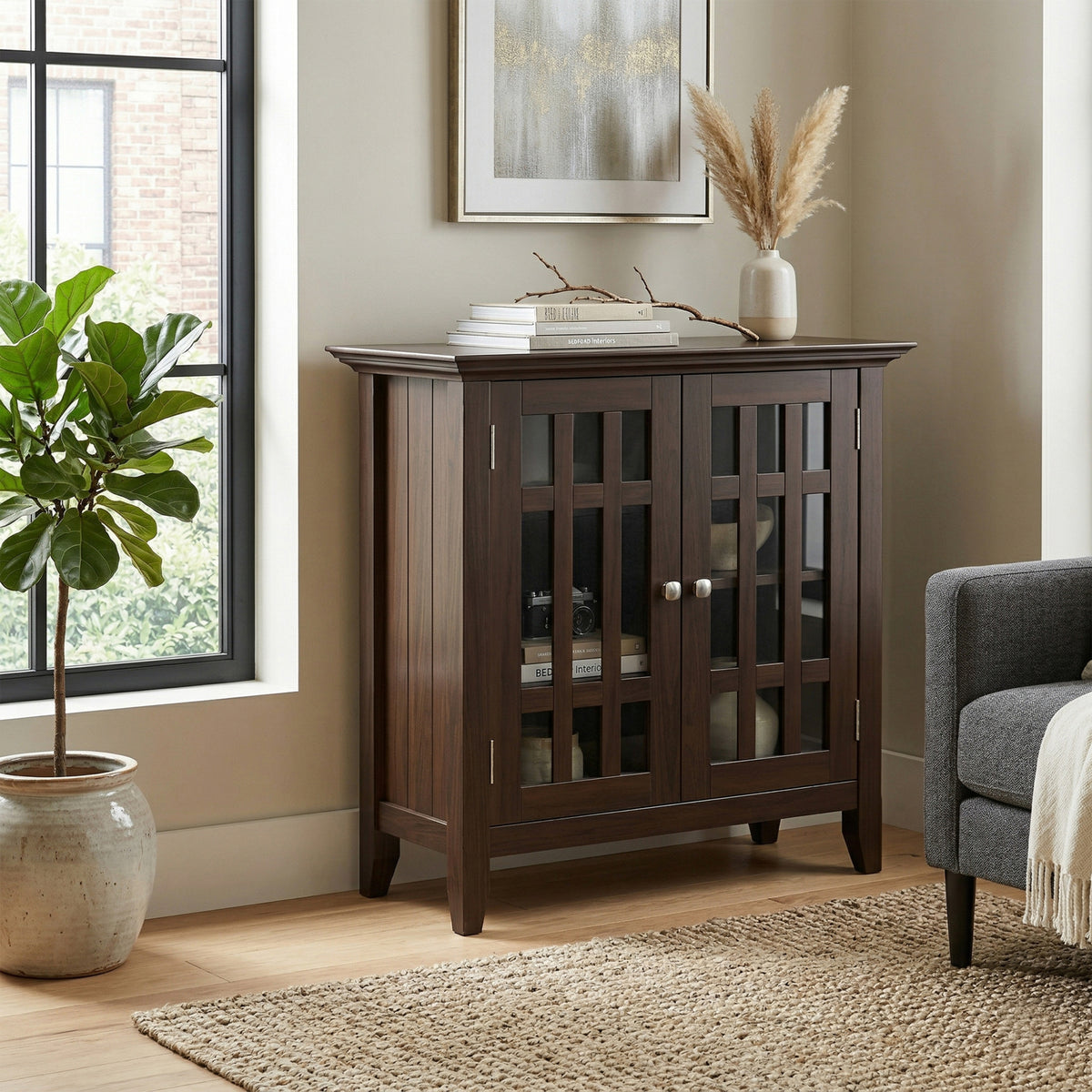 Brunette Brown | Bedford Low Storage Media Cabinet