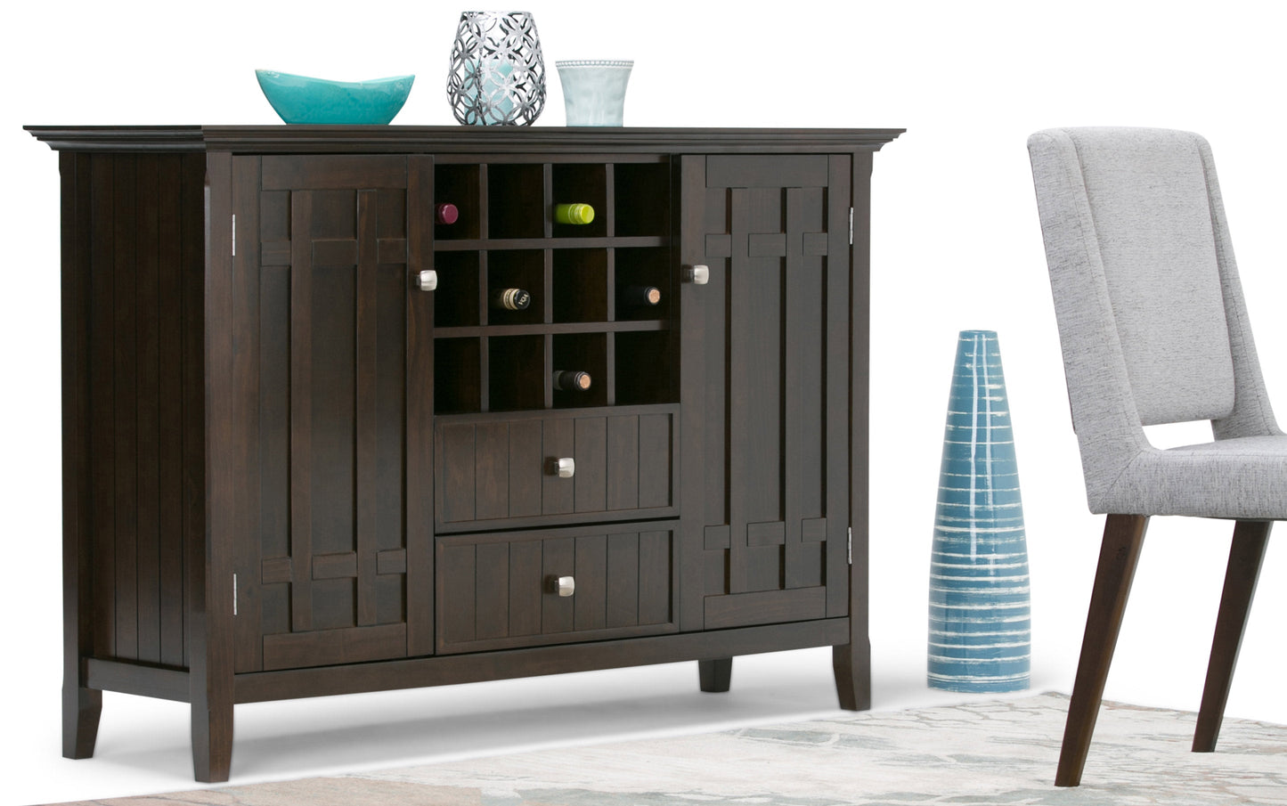 Brunette Brown | Bedford Sideboard Buffet & Winerack