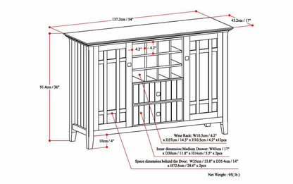 Brunette Brown | Bedford Sideboard Buffet & Winerack
