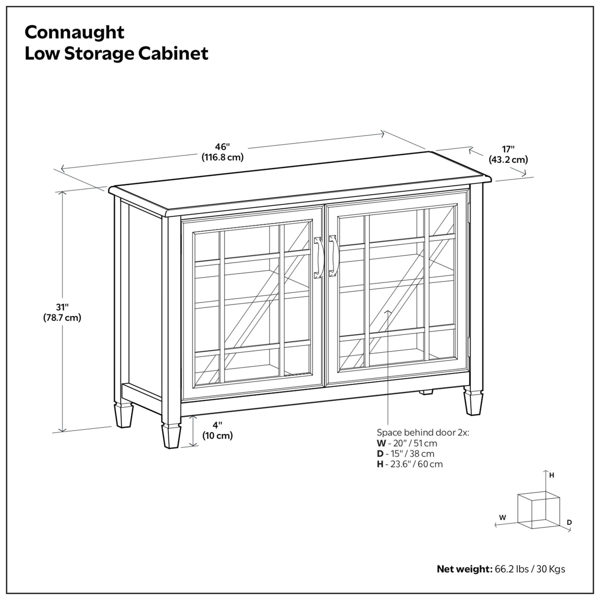 Dark Chestnut Brown | Connaught Low Storage Cabinet