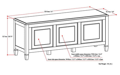 Dark Chestnut Brown | Connaught Medium Storage Bench Trunk