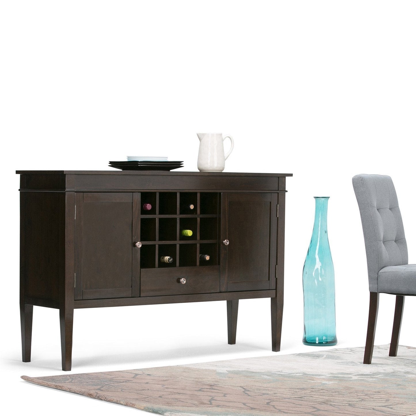 Brunette Brown | Carlton Sideboard Buffet & Wine Rack