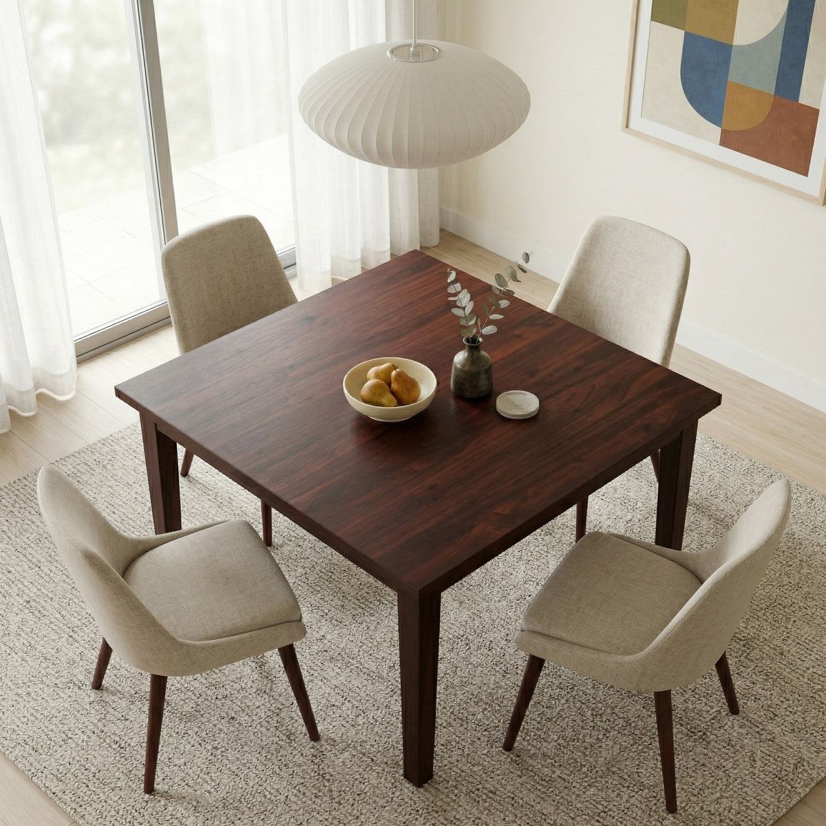 Java Brown Rubberwood | Eastwood Square Dining Table in Rubberwood