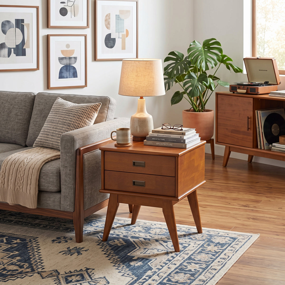 Teak Brown | Draper Mid Century Side Table