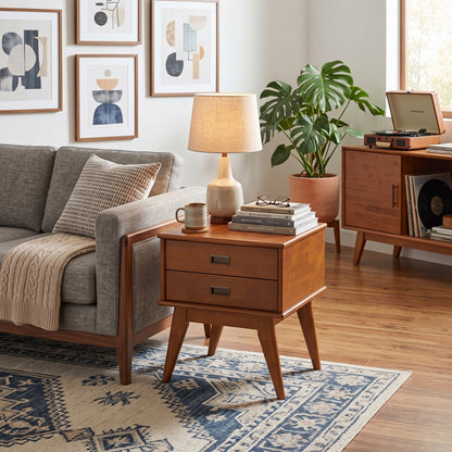 Teak Brown | Draper Mid Century Side Table