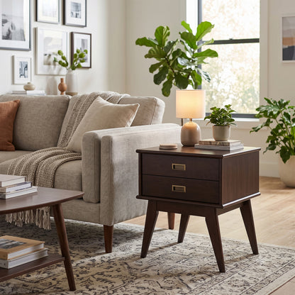 Medium Auburn Brown | Draper Mid Century Side Table