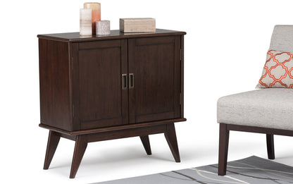 Medium Auburn Brown | Draper Mid Century 32 x 14 x 42 inch Low Storage Cabinet