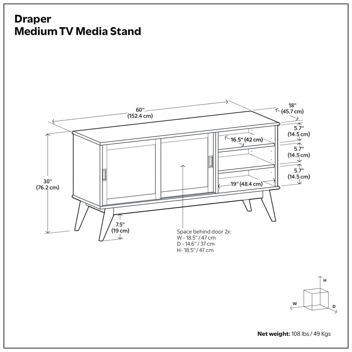 Teak Brown | Draper TV Stand