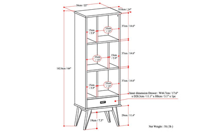 Medium Auburn Brown | Draper Bookcase