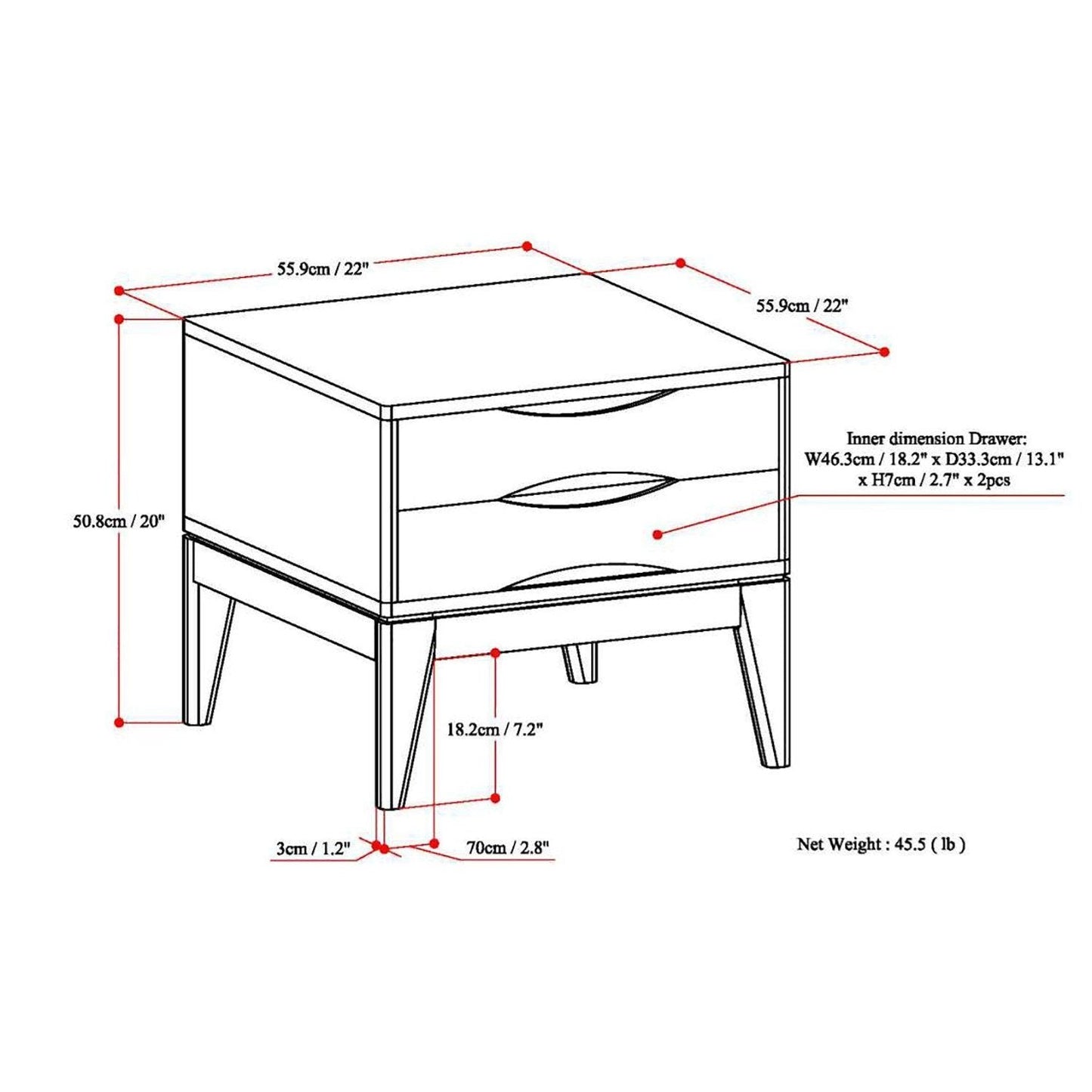 Walnut Brown | Harper End Table