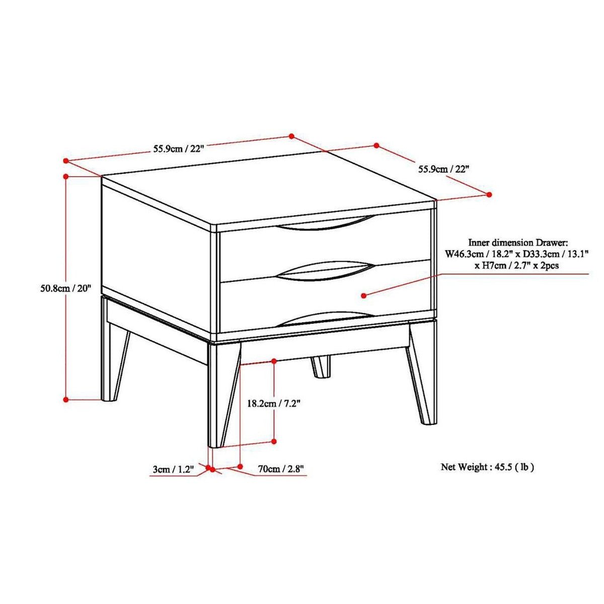 Walnut Brown | Harper End Table