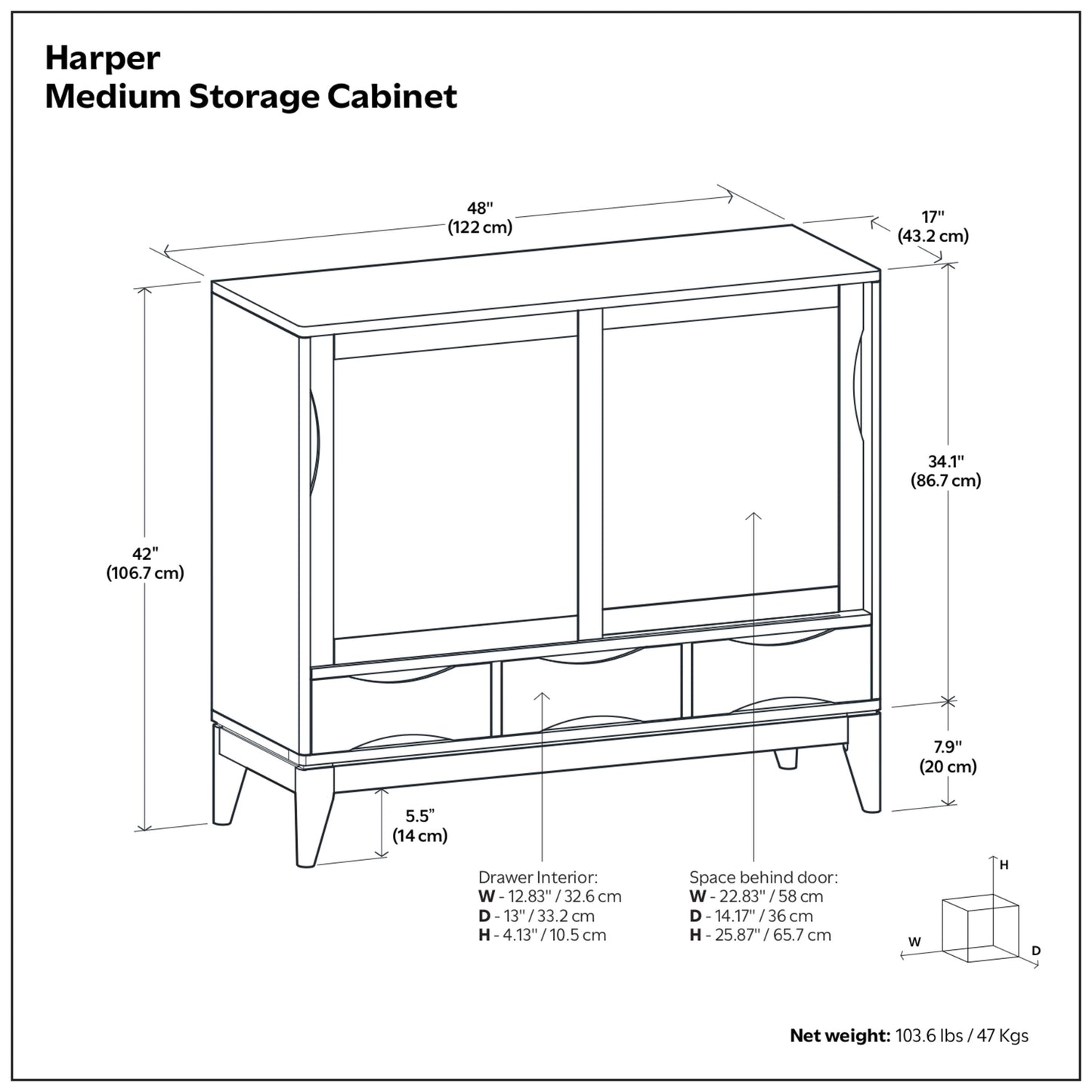Walnut Brown | Harper Medium Storage Cabinet