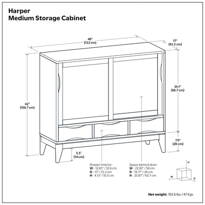 Walnut Brown | Harper Medium Storage Cabinet