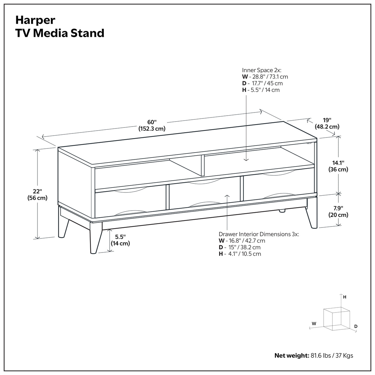 Walnut Brown | Harper TV Stand