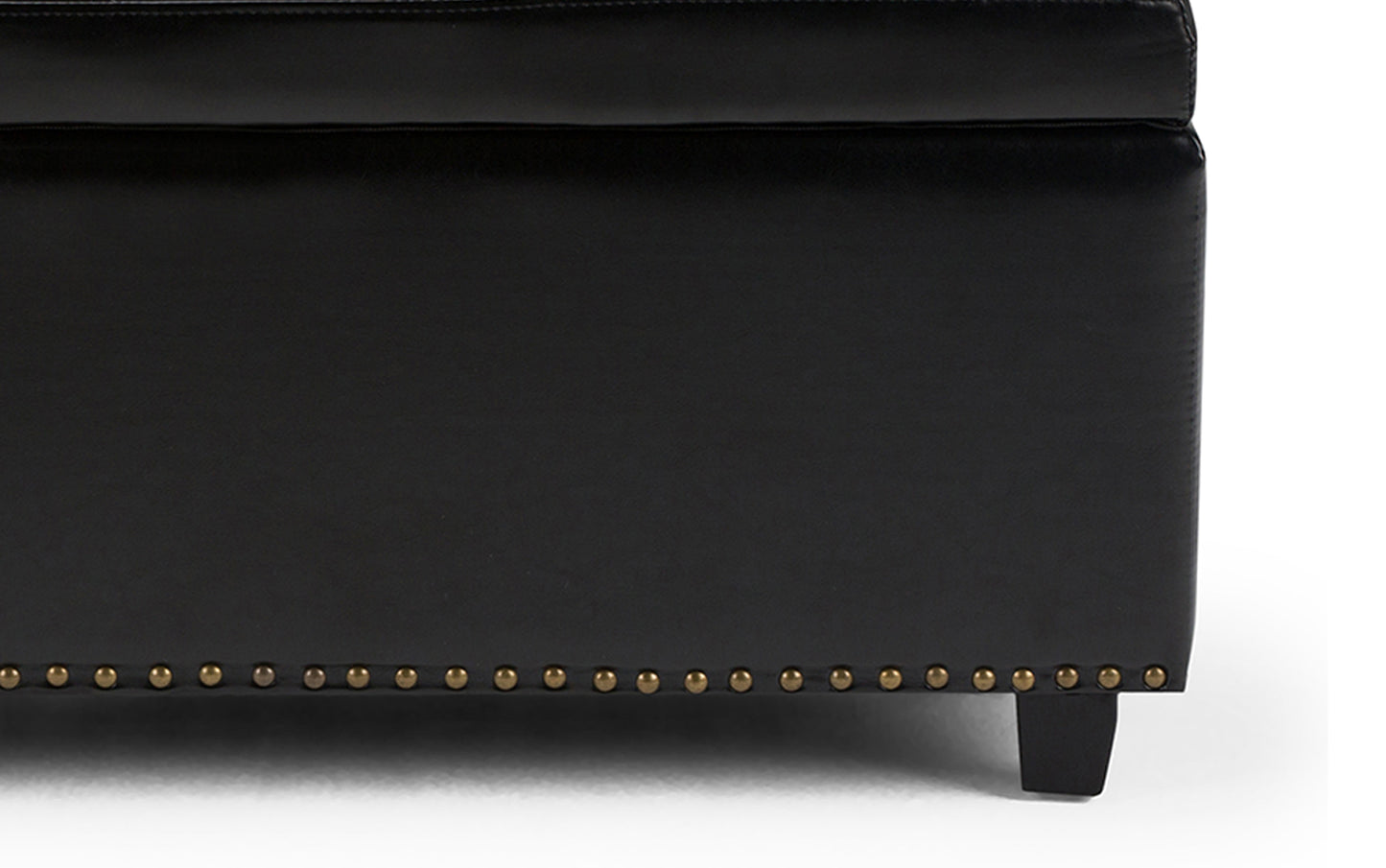 Midnight Black Vegan Leather | Hamilton Storage Ottoman