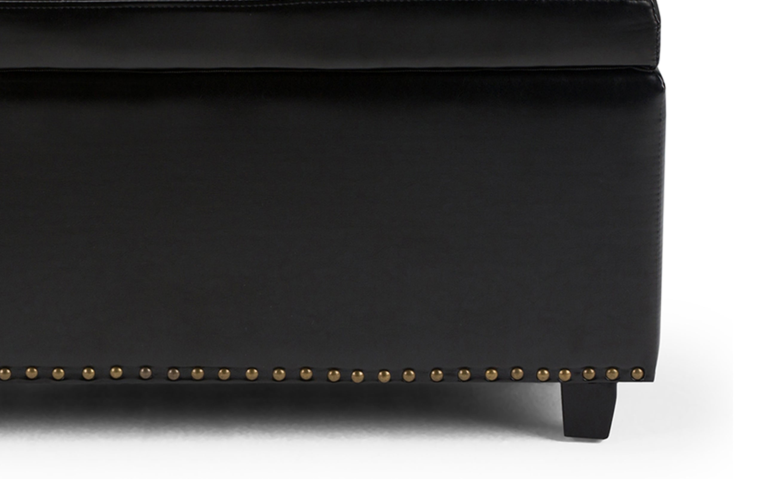 Midnight Black Vegan Leather | Hamilton Storage Ottoman