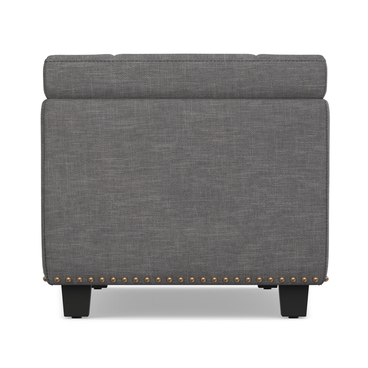 Slate Grey Linen Style Fabric| Hamilton Storage Ottoman in Linen