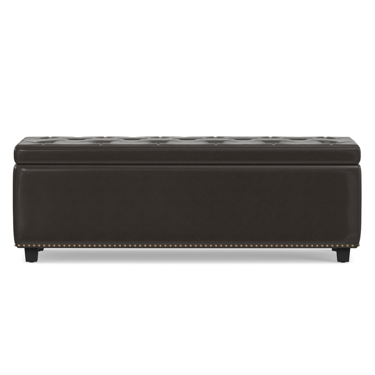 Tanners Brown Vegan Leather | Hamilton Storage Ottoman in Vegan Leather