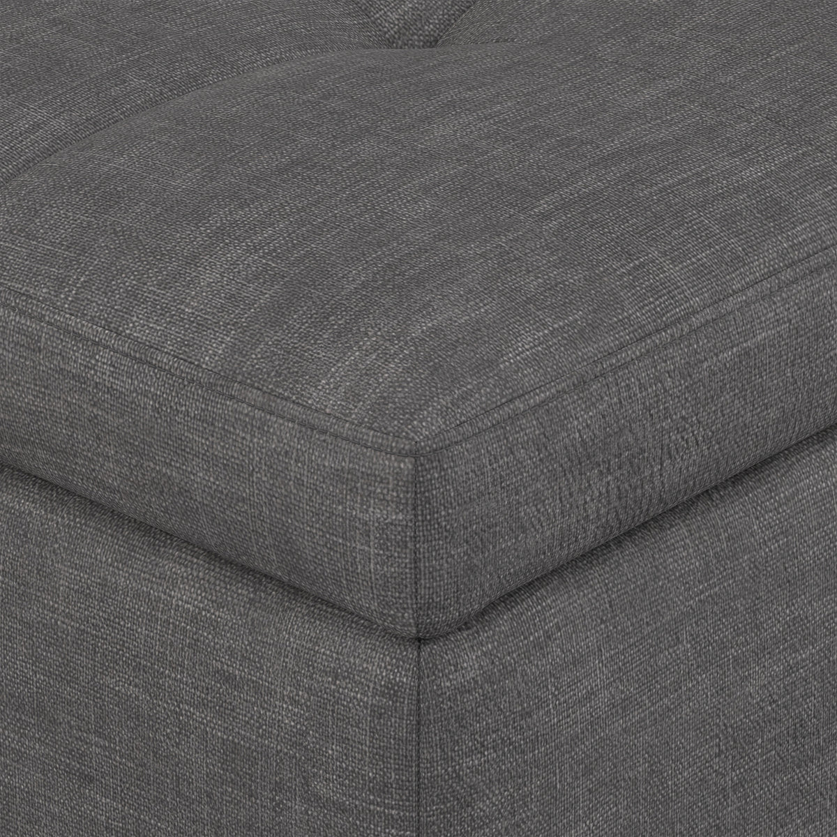 Slate Grey | Castleford Storage Ottoman in Linen