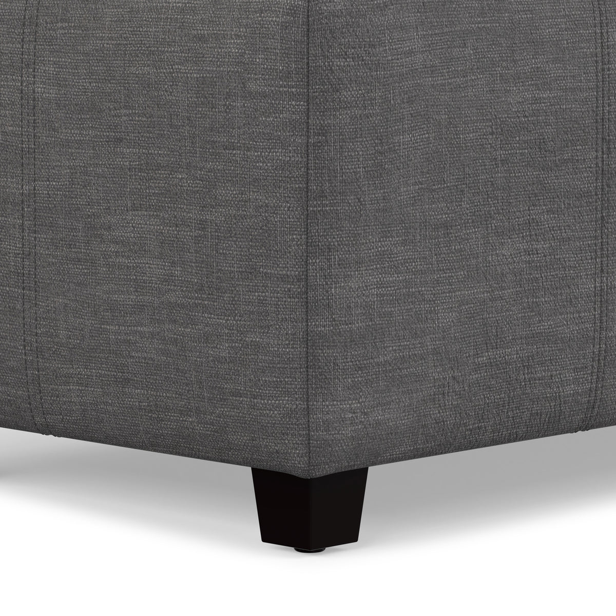 Slate Grey | Castleford Storage Ottoman in Linen