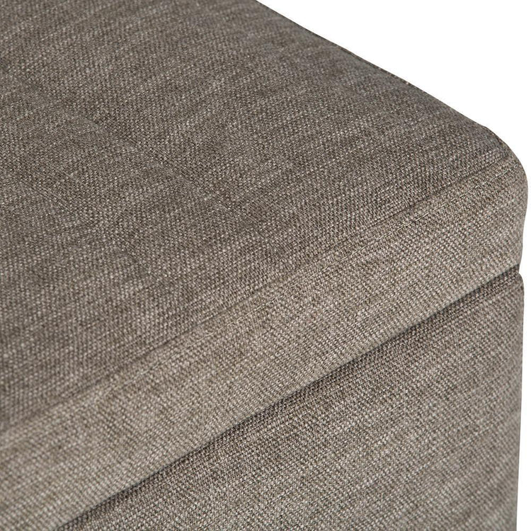 Fawn Brown Linen Style Fabric | Monroe Storage Ottoman in Linen