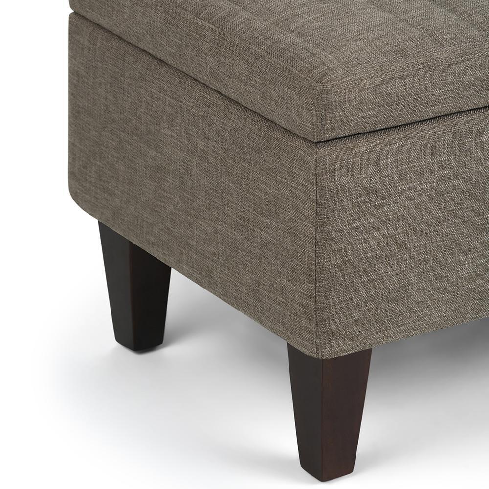 Fawn Brown Linen Style Fabric | Monroe Storage Ottoman in Linen