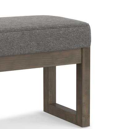 Grey Linen Style Fabric | Milltown Large Ottoman Bench in Linen