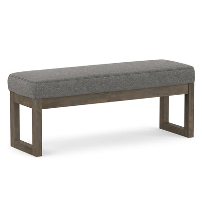 Grey Linen Style Fabric | Milltown Large Ottoman Bench in Linen