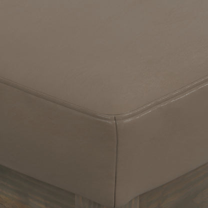 Ash Blonde Vegan Leather | Milltown Footstool Small Ottoman Bench
