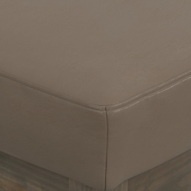 Ash Blonde Vegan Leather | Milltown Footstool Small Ottoman Bench