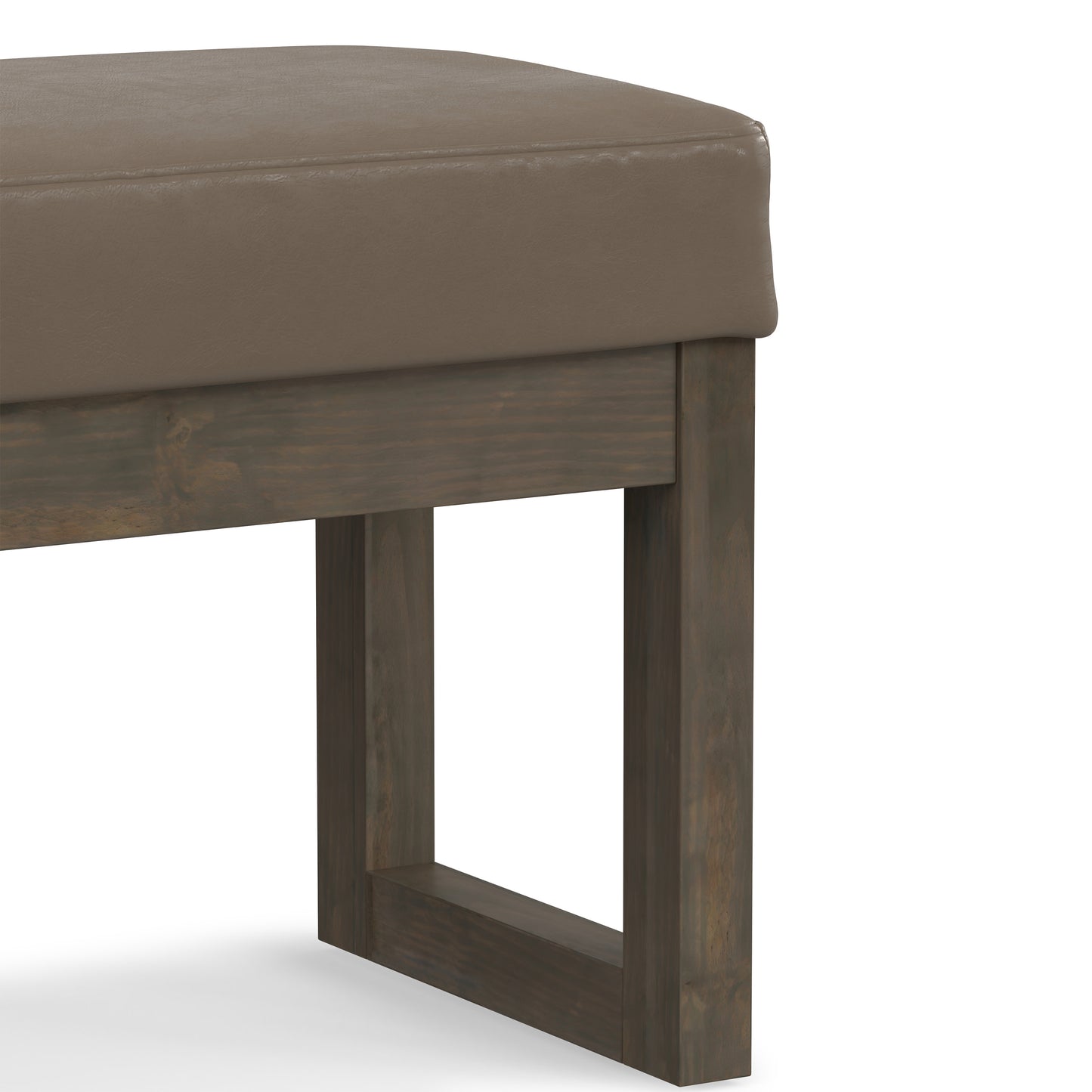 Ash Blonde Vegan Leather | Milltown Footstool Small Ottoman Bench
