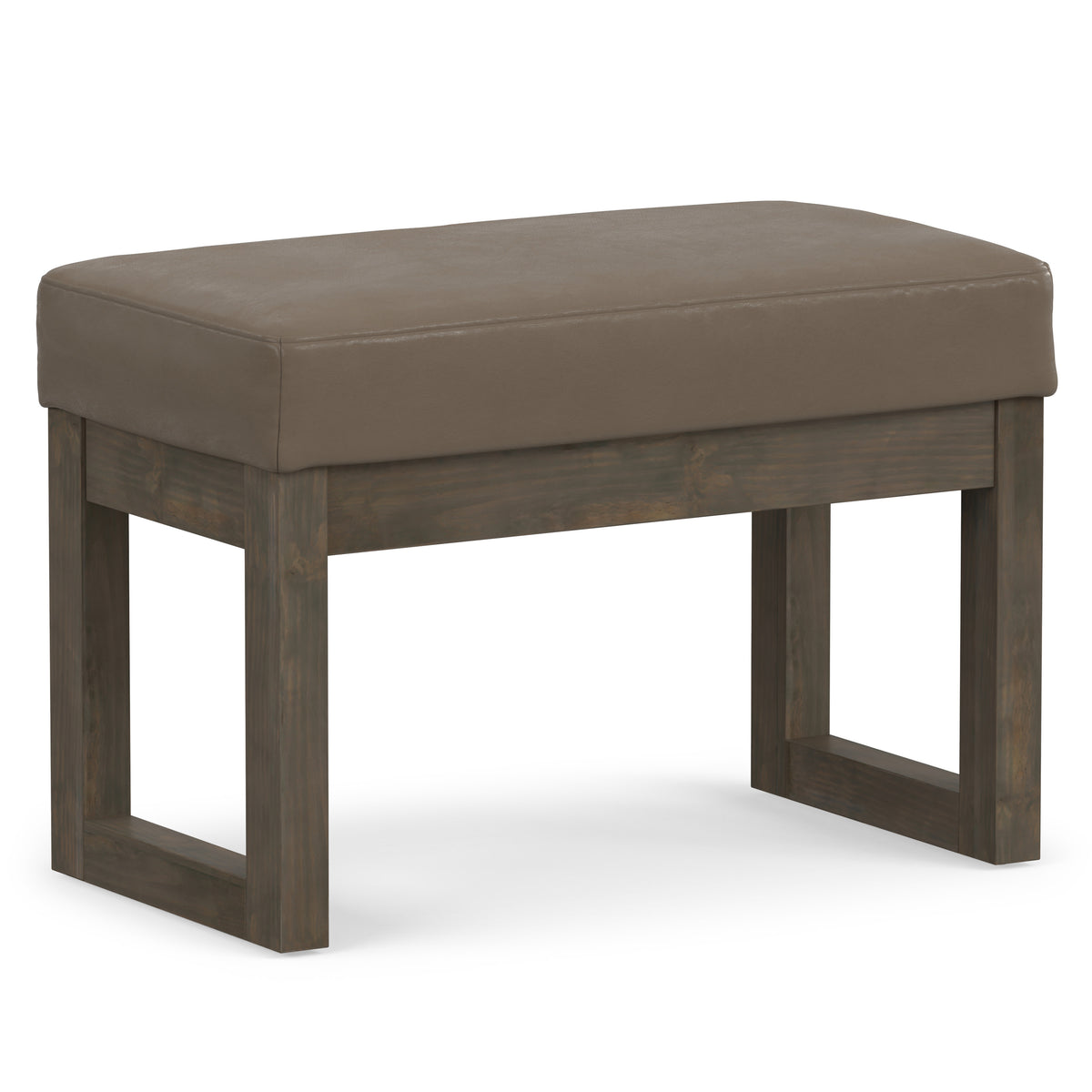 Ash Blonde Vegan Leather | Milltown Footstool Small Ottoman Bench