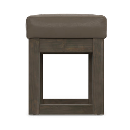 Ash Blonde Vegan Leather | Milltown Footstool Small Ottoman Bench